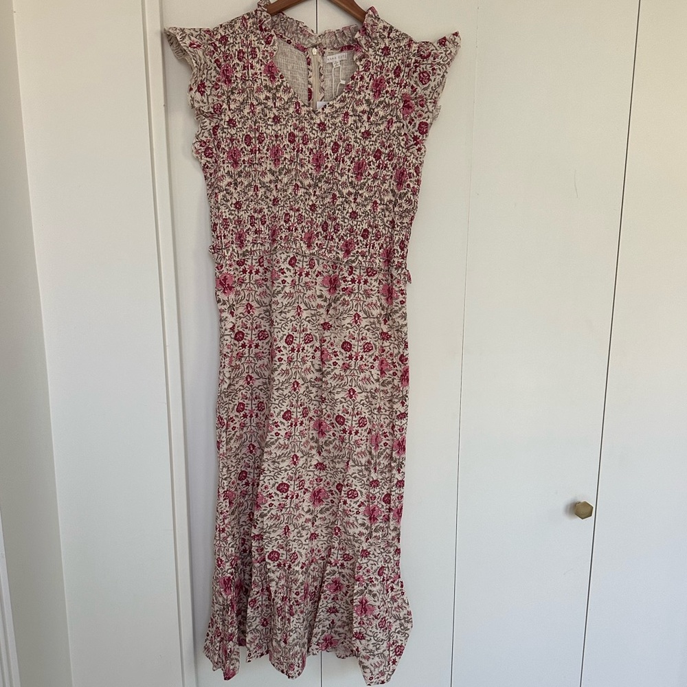 NWT Anna Cate Collection Arabella Midi Dress in Hot Pink, size: L